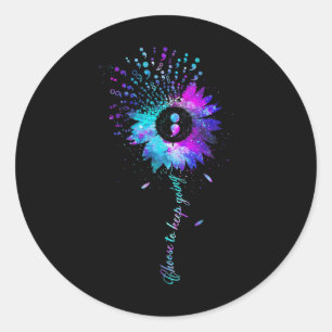 Sticker Rond Séparateur de tournesol de sensibilisation au suic