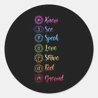 Sticker Rond Sept Chakra Om Yoga