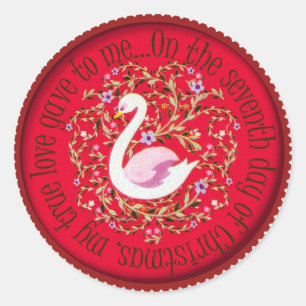 Sticker Rond Sept cygnes nageant