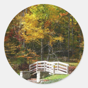 Sticker Rond Sept Ponts de Printemps I Paysage d'Automne