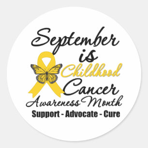 Sticker Rond Septembre est le mois v2 de conscience de cancer