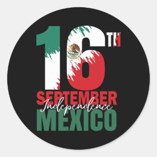 Sticker Rond Septembre Fête de l'Indépendance Mexicaine Chemise