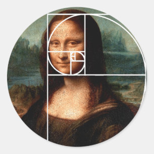 Sticker Rond Séquence Leonardo da Vinci Mona Lisa Fibonacci