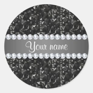 Sticker Rond Séquences et diamants noirs Faux