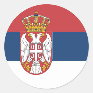 Sticker rond serbe Drapeau classique
