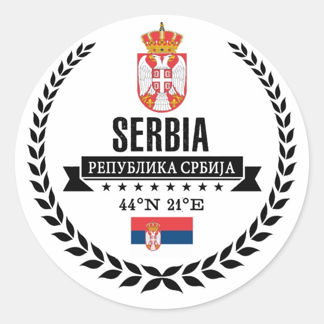 Sticker Rond Serbie (Devant)