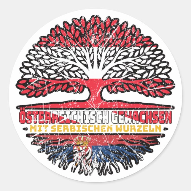 Sticker Rond Serbie Serbe Autriche Arbre (Devant)