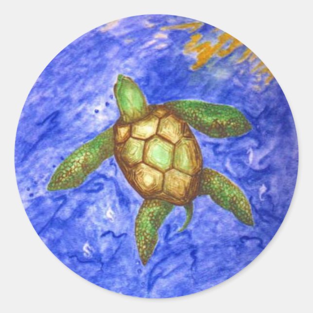 Sticker Rond Serenity Turtle (Devant)