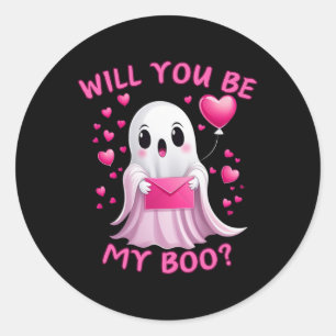 Sticker Rond Serez-Vous Mon Beau Fantôme Valentine