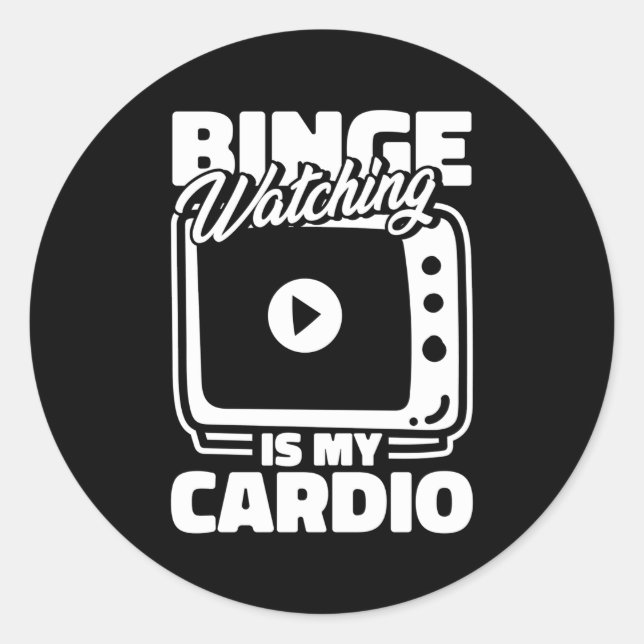Sticker Rond Série Binge Regarder la télévision Afficher les pr (Devant)