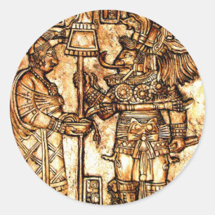 Sticker Rond Série photo Maya Carvings #1