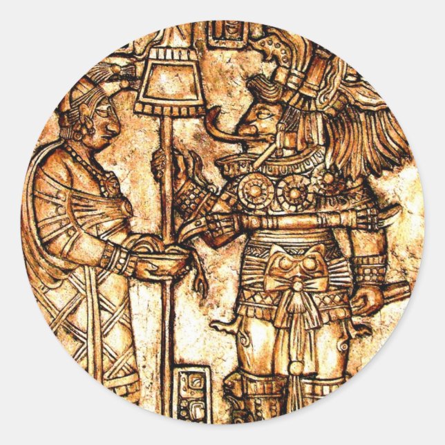 Sticker Rond Série photo Maya Carvings #1 (Devant)