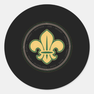 Sticker Rond Serment De Scout Et Membre Du Scout De Droit