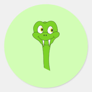 Sticker Rond Serpent à caricature