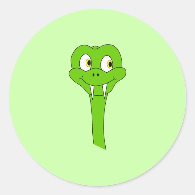 Sticker Rond Serpent à caricature (Devant)