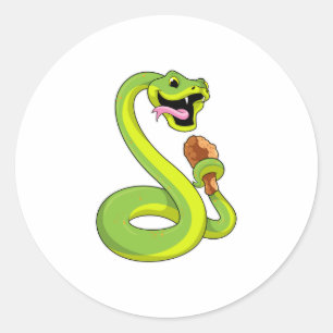 Sticker Rond Serpent au poulet