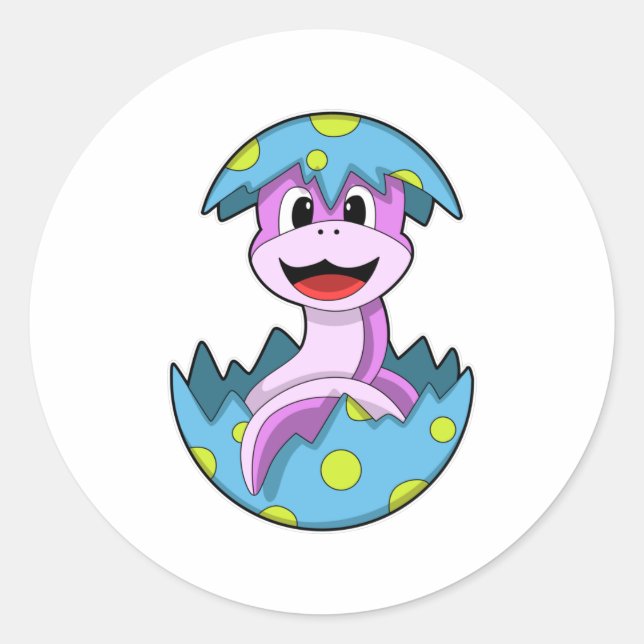 Sticker Rond Serpent avec coquille d'oeuf (Devant)