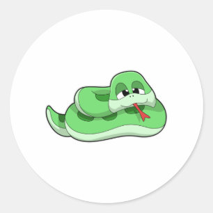 Sticker Rond Serpent avec des rideaux verts