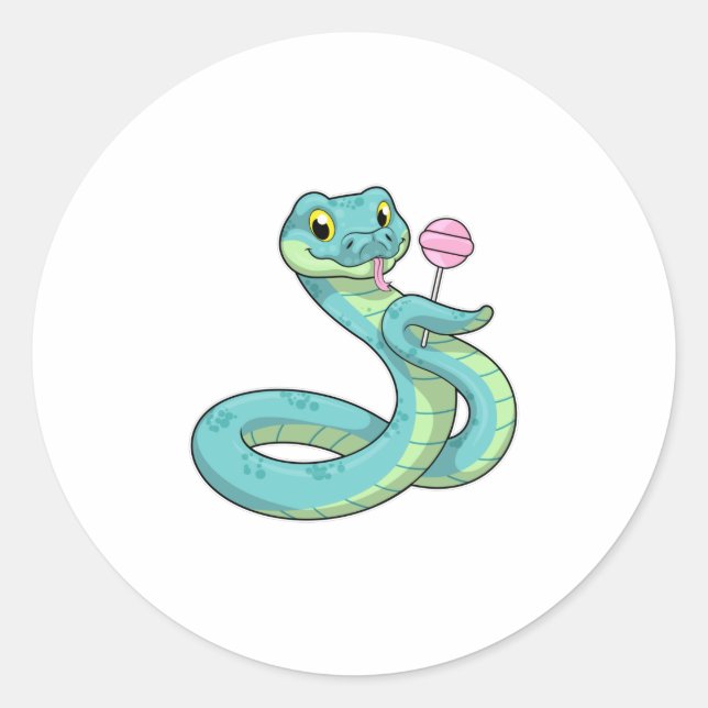 Sticker Rond Serpent avec Lollipop (Devant)