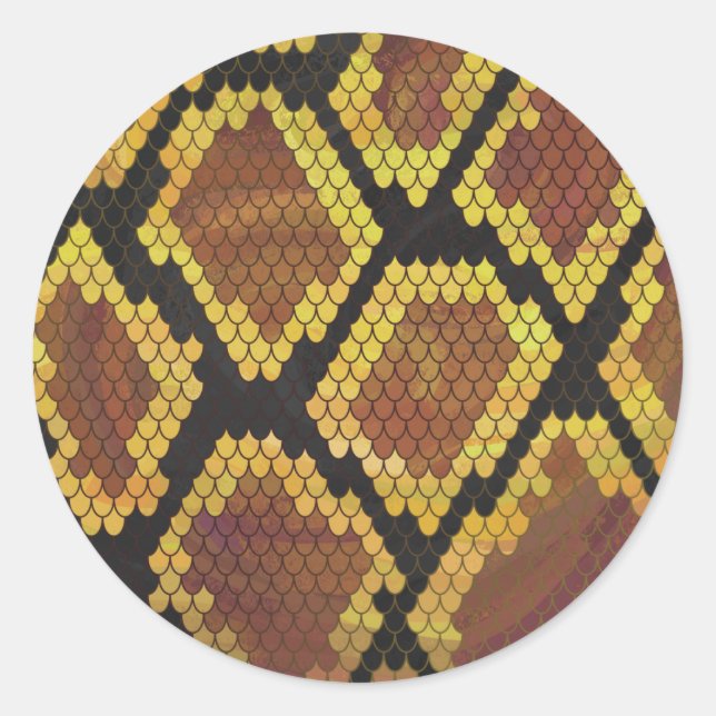Sticker Rond Serpent Brown et impression or (Devant)