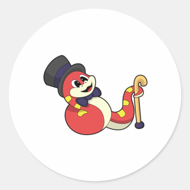 Sticker Rond Serpent comme chambre avec Casquette (Devant)
