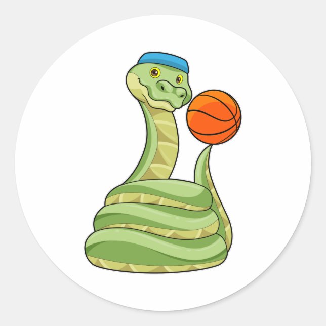 Sticker Rond Serpent de basketball (Devant)