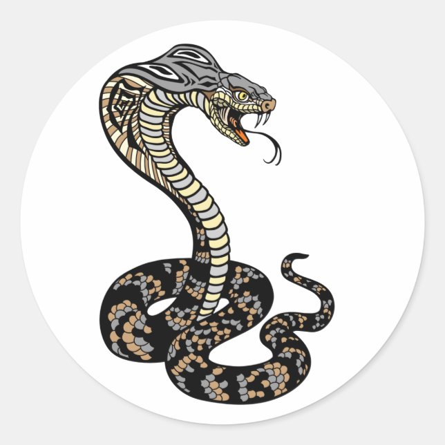 Sticker Rond serpent de cobra (Devant)