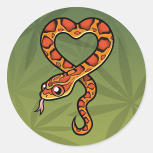 Sticker Rond Serpent de dessin animé