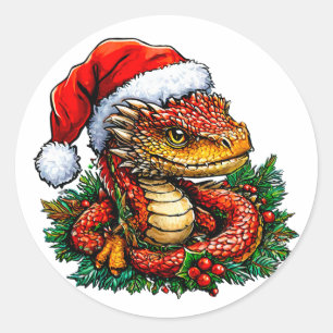 Sticker Rond Serpent de Noël