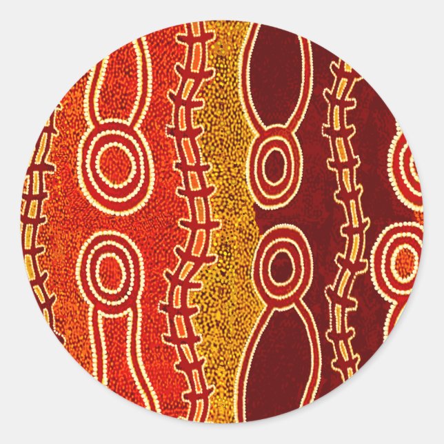 Sticker Rond Serpents aborigènes . (Devant)