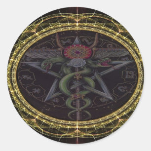 Sticker Rond Serpents de pentagone étoilé