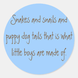 Sticker Rond Serpents et escargots et queue de chien chiot qui 