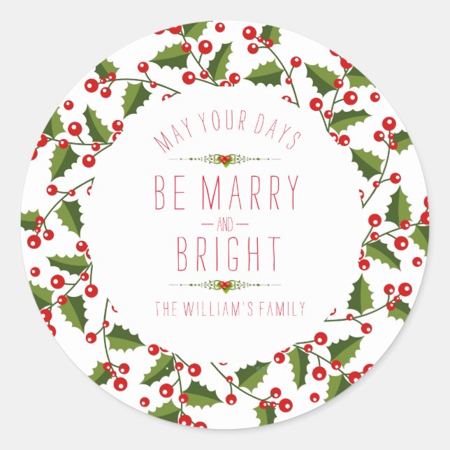 Sticker Rond Serre Avec Mai Votre Jour Être Marié & Lumineux (Devant)