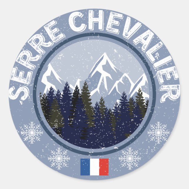 Sticker Rond Serre Chevalier Station de Ski (Devant)