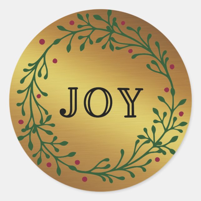 Sticker Rond Serre De Brindilles Et De Berries - Huile D'Or - J (Devant)