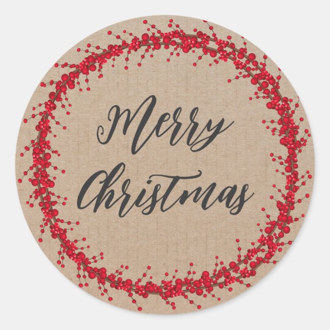 Sticker Rond Serre de Noël personnalisée Joyeux Noël (Devant)