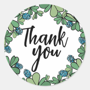 Sticker Rond Serrure bleue Wreath Lucky Merci