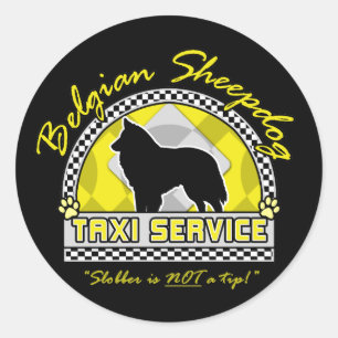 Sticker Rond Service belge de taxi Sheepdog