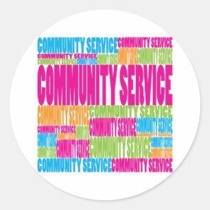 Sticker Rond Service communautaire coloré