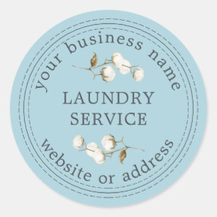 Sticker Rond Service de blanchisserie moderne vintage Nom d'ent