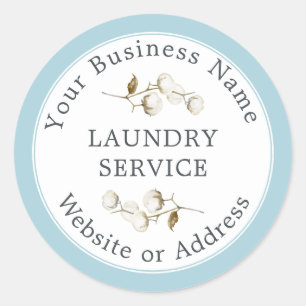 Sticker Rond Service de blanchisserie moderne vintage Nom d'ent