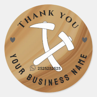 Sticker Rond Service de charpentier 