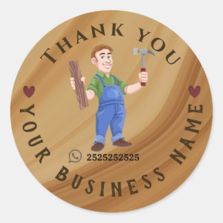 Sticker Rond Service de charpentier 
