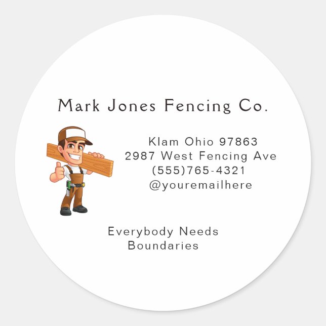 Sticker Rond Service de l'entreprise Guy Cartoon (Devant)