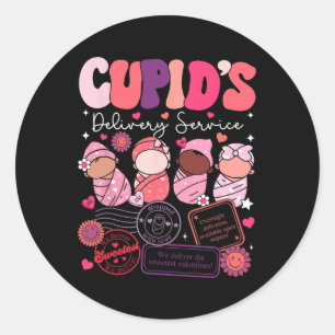 Sticker Rond Service de livraison de l'infirmière Valentine Cup