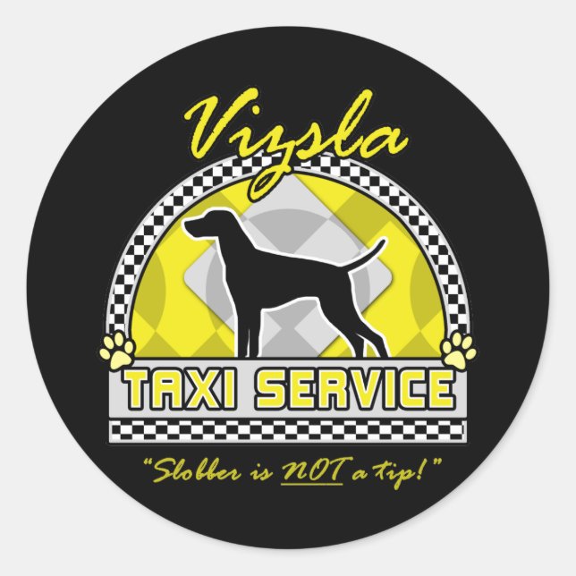 Sticker Rond Service de taxi Vizsla (Devant)