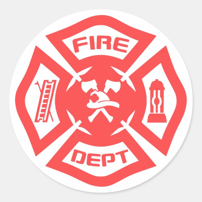 Sticker Rond Service des incendies (Devant)