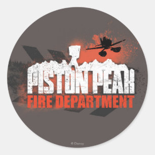 Sticker Rond Service d'incendie de Piston Peak