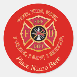 Sticker Rond Service d'incendie Maltese Cross Custom VVV Shield
