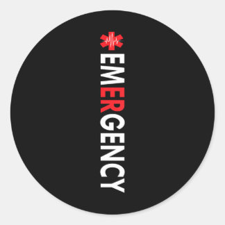 Sticker Rond Service D'Urgence Infirmière De Salle D'Urgence (
